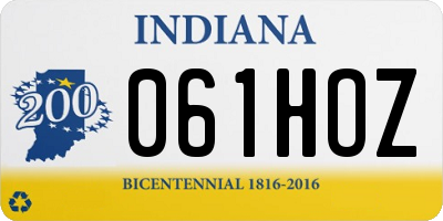 IN license plate 061HOZ