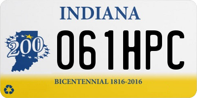 IN license plate 061HPC