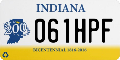 IN license plate 061HPF