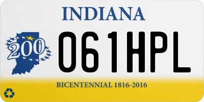 IN license plate 061HPL