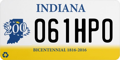 IN license plate 061HPO