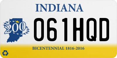 IN license plate 061HQD