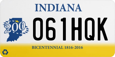 IN license plate 061HQK