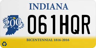 IN license plate 061HQR