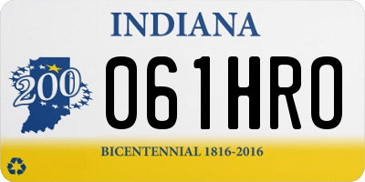 IN license plate 061HRO