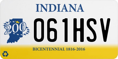 IN license plate 061HSV