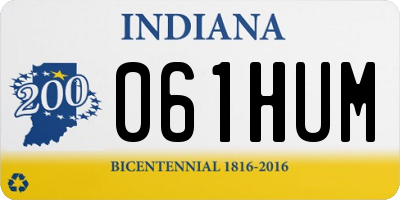 IN license plate 061HUM