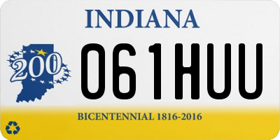 IN license plate 061HUU