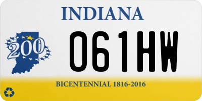 IN license plate 061HW