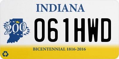 IN license plate 061HWD