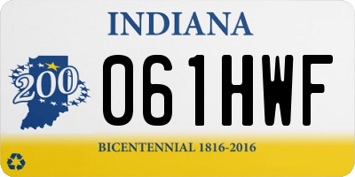 IN license plate 061HWF