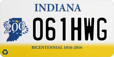 IN license plate 061HWG