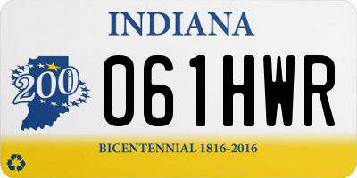 IN license plate 061HWR