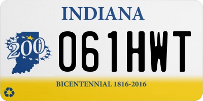 IN license plate 061HWT