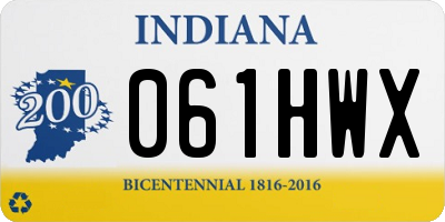 IN license plate 061HWX