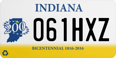 IN license plate 061HXZ