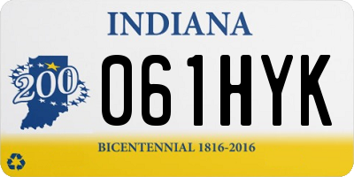 IN license plate 061HYK