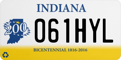 IN license plate 061HYL