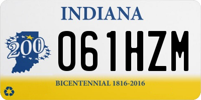 IN license plate 061HZM