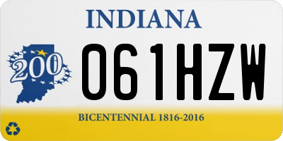 IN license plate 061HZW