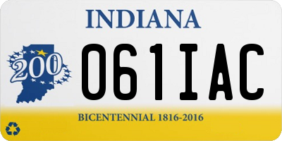 IN license plate 061IAC