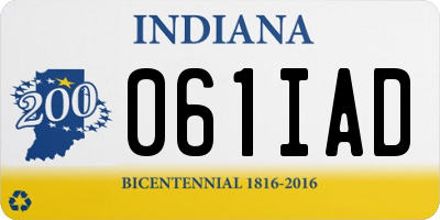 IN license plate 061IAD