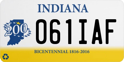 IN license plate 061IAF
