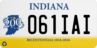 IN license plate 061IAI