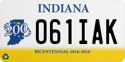 IN license plate 061IAK