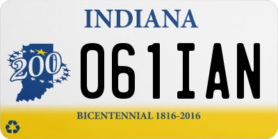 IN license plate 061IAN