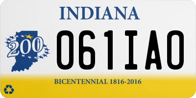 IN license plate 061IAO