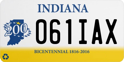 IN license plate 061IAX