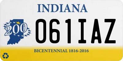 IN license plate 061IAZ