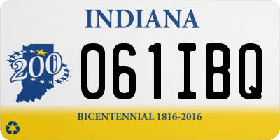 IN license plate 061IBQ