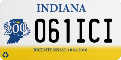 IN license plate 061ICI