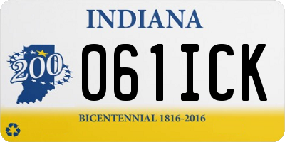 IN license plate 061ICK