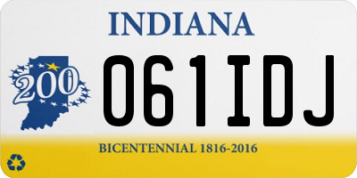 IN license plate 061IDJ