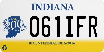 IN license plate 061IFR