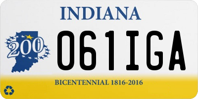 IN license plate 061IGA
