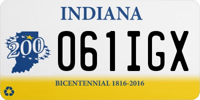 IN license plate 061IGX