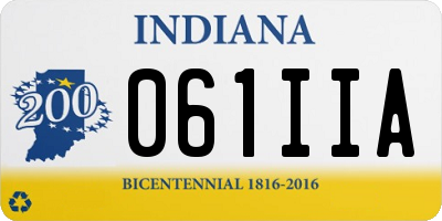 IN license plate 061IIA