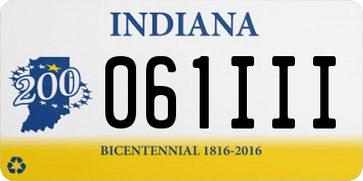 IN license plate 061III