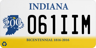 IN license plate 061IIM