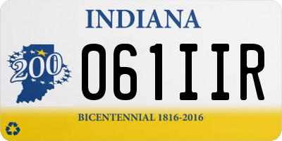 IN license plate 061IIR