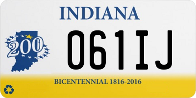 IN license plate 061IJ