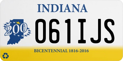 IN license plate 061IJS