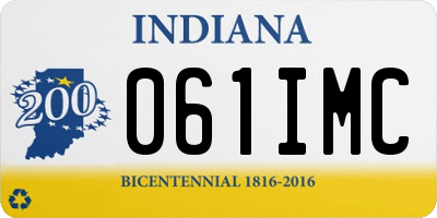 IN license plate 061IMC