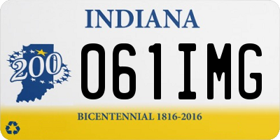 IN license plate 061IMG