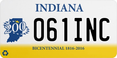 IN license plate 061INC