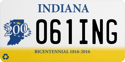 IN license plate 061ING